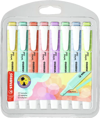 Stabilo Marcador Fluorescente Swing Cool Pastel Surtido Blíster 8 Unidades