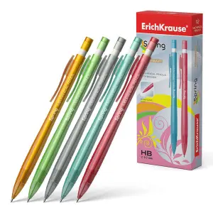 ErichKrause Portaminas 0.7mm HB Con Goma de Borrar - Colores Surtidos