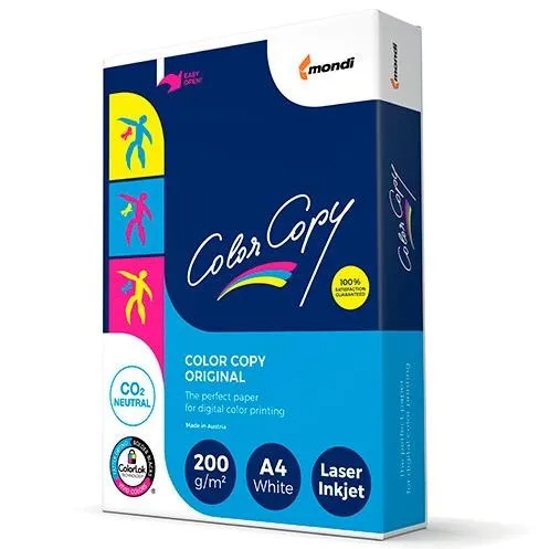 Color Copy Original Papel Reprográfico Din A4 200Gr Paquete 250H Blanco Satinado Mate