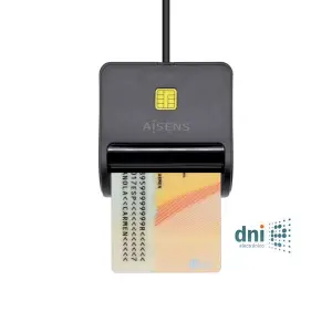 Aisens Lector De Tarjetas Inteligente DNI Combo Negro