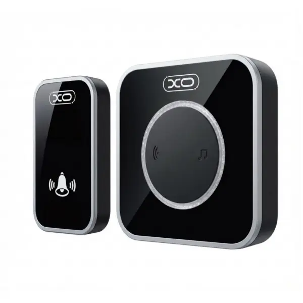 XO SF11 Timbre Inalambrico 300m - 60 Tonos - Aviso Luminoso LED - Receptor Enchufable - Negro