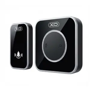 XO SF11 Timbre Inalambrico 300m - 60 Tonos - Aviso Luminoso LED - Receptor Enchufable - Negro