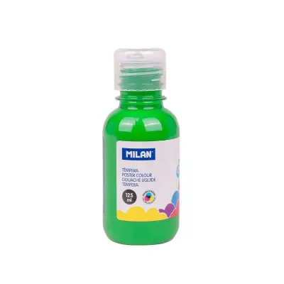 Milan Botella de Témpera 125ml con Tapon Dosificador - Secado Rápido - Verde Claro