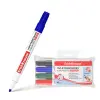 ErichKrause W-500 Pack de 4 Rotuladores para Pizarra Blanca - Punta Bala - Trazo 0.8 a 2.5mm - Tinta Alcohol - Colores Azul, Negro, Rojo, Verde
