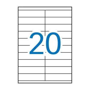 Apli Etiquetas Adhesivas 105x29mm Inkjet/Láser 20 Hojas de 100 Blancas
