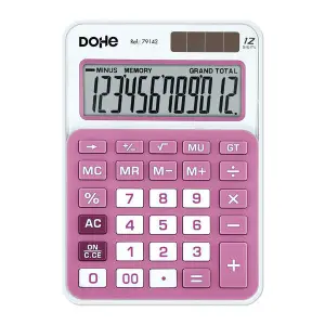 Dohe Calculadora Electrónica 12 Dígitos Solar y a Pilas con Teclas de Memoria