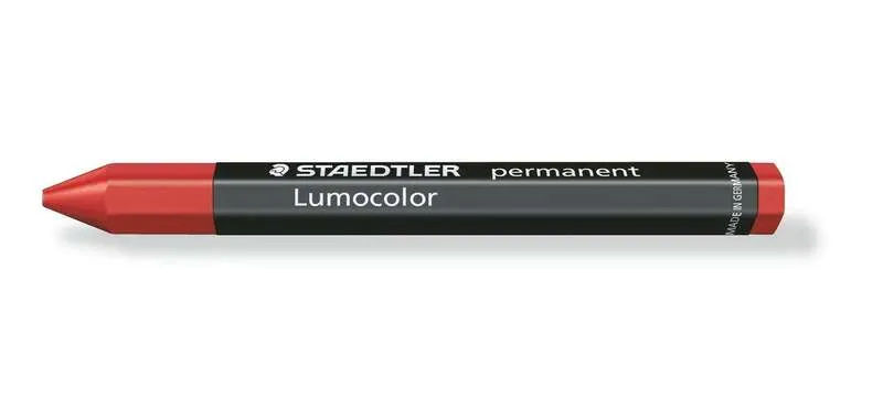 Staedtler Lumocolor Permanent Omnigraph 236 Cera Permanente Hexagonal - Resistente Al Agua - Diametro 12Mm Aprox - Color Rojo