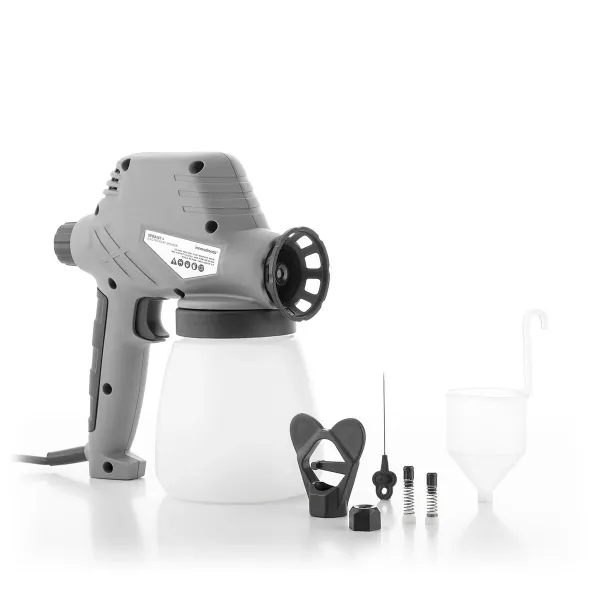 Innovagoods Spraint+ Pistola Para Pintar Electrica - 80W - Boquilla De 0.8Mm - Deposito De 800Ml - Cable 2M - Incluye Accesorios - Flujo Maximo 300Ml/Min - 21X22.5X12Cm - Color Gris