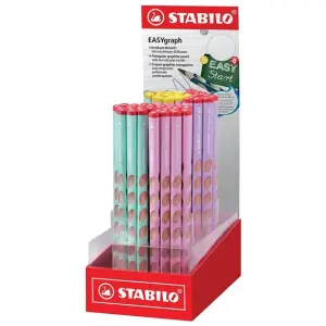 Stabilo Easygraph Pastel Expositor 60 Lápices Grafito Mina HB 3.15mm Diseño Ergonómico