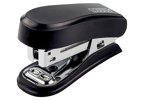 Novus Mini Grapadora Compacta - Hasta 12 Hojas - Grapado Cerrado y Abierto - Incluye 320 Grapas - Color Negro