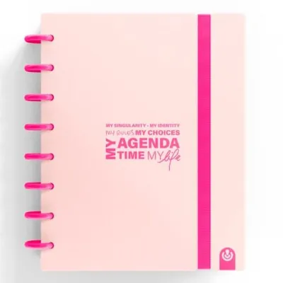 Carchivo Agenda De Discos Ingeniox Sin Fecha A5 80H 100Gr Sv Neón Rosa Pastel