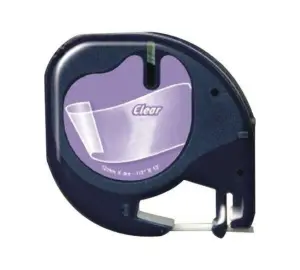 Dymo LetraTag S0721530 Cinta de Etiquetas 12mm x 4m Texto Negro sobre Fondo Transparente