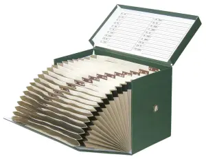 Elba Caja de Transferencia con Fuelle 25x38.5cm Color Verde Resistente y Duradera