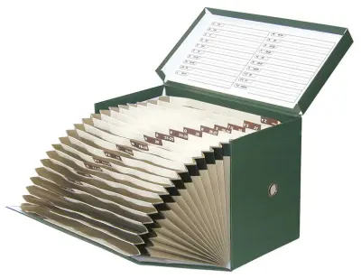 Elba Caja de Transferencia con Fuelle 25x38.5cm Color Verde Resistente y Duradera