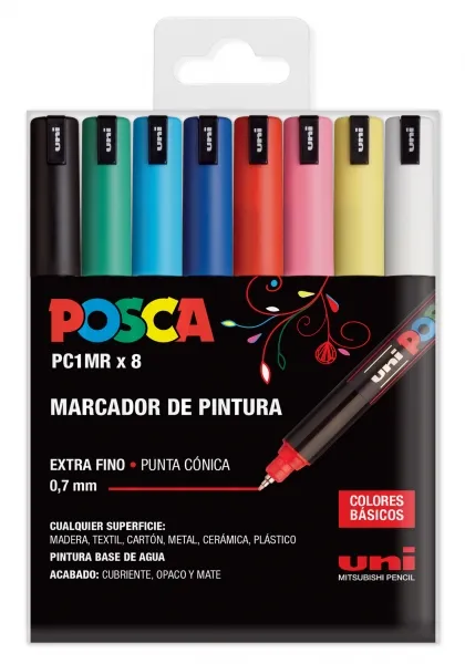 POSCA Estuche Basic Marcador PC-1MR/8C - 8 Unidades