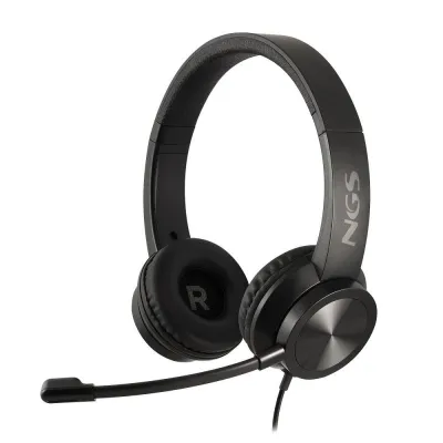 NGS MSX11 Pro Headset Estéreo 20Hz/105dB Jack 3.5mm con Adaptador Doble Negro Brillo