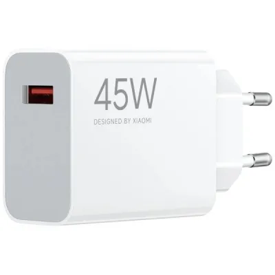 Xiaomi Cargador de Pared 45W QC3.0 USB-A Carga Rápida Color Blanco
