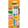 Bic 4 Colours Shine Pack de 3 Bolígrafos Retráctiles - Punta 1mm - Cuerpo Oro/Blanco