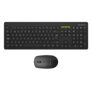 UNYKAch MK212 Pro Slim Teclado Inalámbrico 108 Teclas Membrana + Ratón 1600dpi Ambidiestro Negro