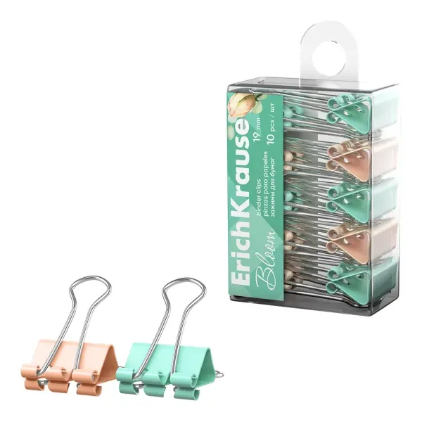 ErichKrause Pack de 10 Pinzas Sujetapapeles Metálicas 19mm Colores Surtidos