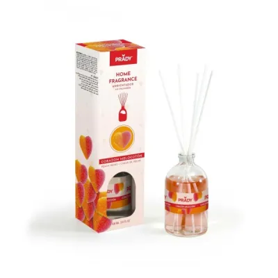 Prady Ambientador Mikado Corazón de Melocotón 100 ml con Varitas Difusoras