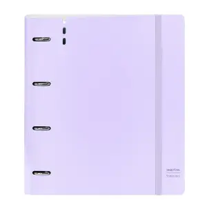 Safta Carpeta 4 Anillas PP Foam 35mm con 100 Hojas A4 Color Lavanda 27x32x4cm