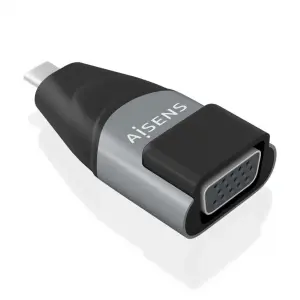 Aisens Conversor USB-C a VGA de Aluminio 1920×1200@60Hz Compatible con MacBook Pro y Chromebook