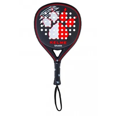 Kelme Shark Pala De Padel - Forma Mixta - Marco 100% Carbono - Cara 100% Fibra De Carbono - Nucleo Xtra Soft Eva
