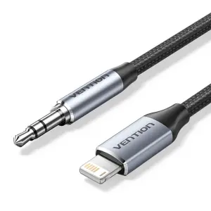 Vention Conversor Lightning Macho a Jack 3.5 Macho - 1m - Trenzado - Gris