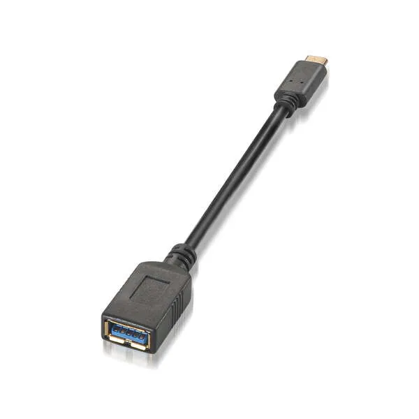 Aisens Cable Usb 3.1 Gen1 5Gbps 3A - Tipo Usb-C/M-A Hembra - 15Cm - Color Negro