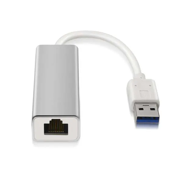 Aisens Conversor USB 3.0 a Ethernet Gigabit 10/100/1000 Mbps 15cm Blanco