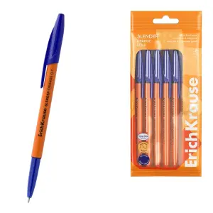 ErichKrause Slender Stick Naranja Pack de 8 Bolígrafos Punta de Aguja 0.7mm