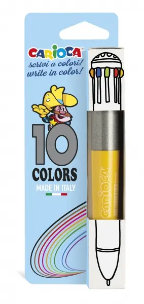 Carioca Bolígrafo Vintage de 10 Colores con Punta de Esfera Automática Ø 1mm