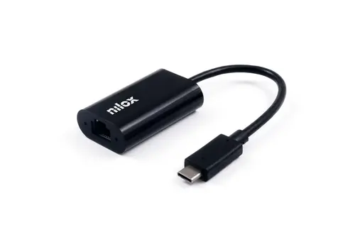 Nilox Adaptador USB-C a RJ45 M/H Negro