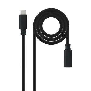Nanocable Cable Prolongador USB-C 3.2 Macho a Hembra - Gen2x2 20Gbps - 100W 5A - 4K 60Hz - 2 Metros - Negro