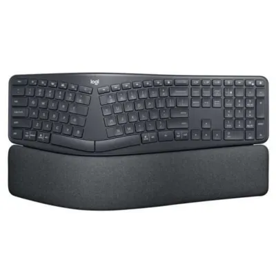 Logitech Ergo K860 Teclado Bluetooth Inalámbrico Ergonomico con Reposamuñecas Negro