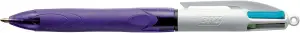 Bic 4 Colours Grip Bolígrafo Retráctil Punta Media 1mm Cuerpo Blanco/Morado