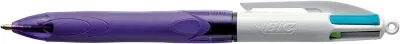 Bic 4 Colours Grip Bolígrafo Retráctil Punta Media 1mm Cuerpo Blanco/Morado
