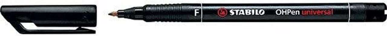 Stabilo Ohpen Rotulador Permanente - Punta Fina - Trazo De 0.7Mm - Agarre Antideslizante - Tapon Ventilado - Color Negro