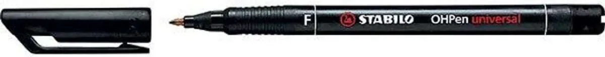 Stabilo Ohpen Rotulador Permanente - Punta Fina - Trazo De 0.7Mm - Agarre Antideslizante - Tapon Ventilado - Color Negro