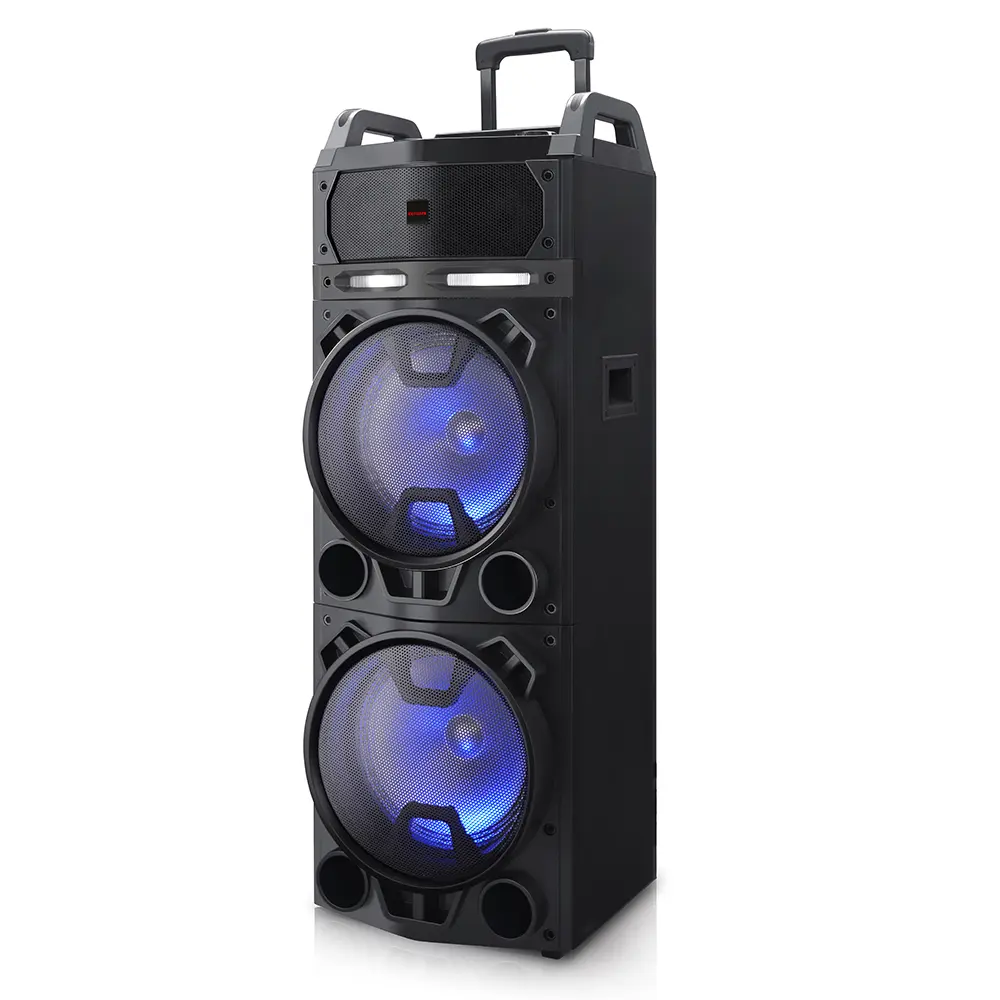 Aiwa KBTUS-900 Altavoz Bluetooth Trolley 100W RMS Batería 7000mAh Radio FM 2 Micrófonos Inalámbricos