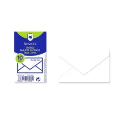 Bismark Pack de 10 Sobres de Papel 90grs - Medidas 76x120mm - Color Blanco