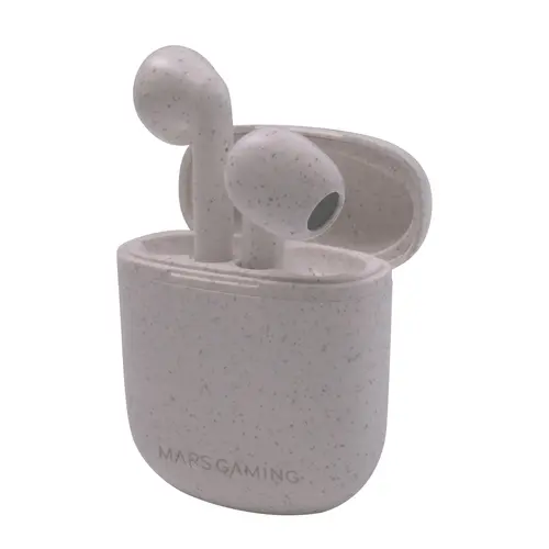 Auricular Intrauditivo Bluetooth Mars Gaming Mhi-Eco White Bt 5.1 Tws Dual Driver Estuche De Carga Usb-C