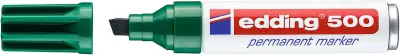 Edding 500 Rotulador Permanente Verde - Punta Biselada - Trazo 2-7 mm - Recargable