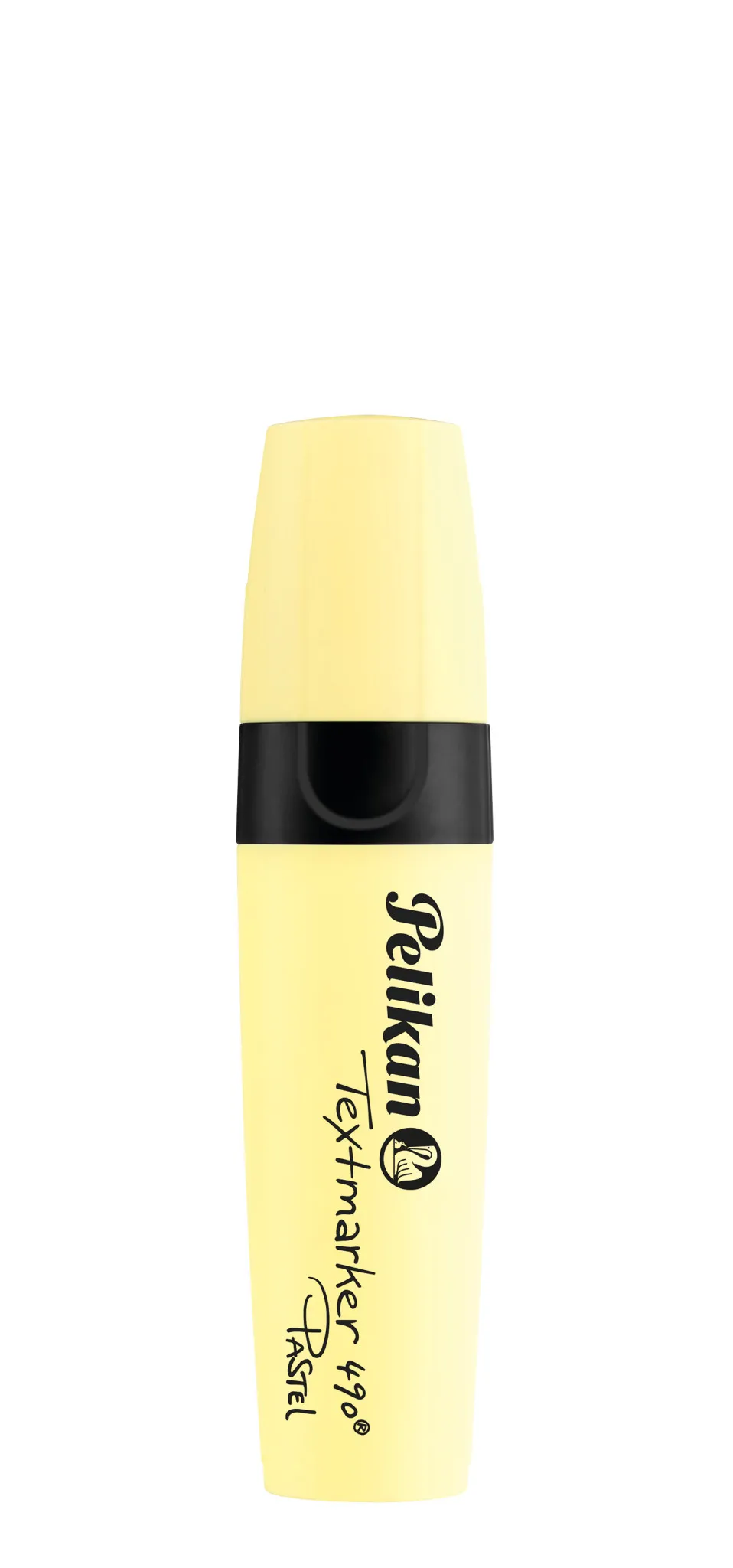 Pelikan Textmarker 490 Marcador Fluorescente Amarillo Pastel - Punta Biselada, 3 Anchos de Trazo, Base de Agua