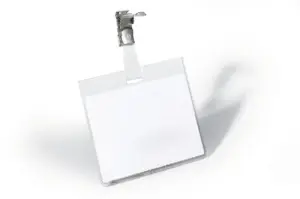 Durable Portanombres Con Clip Para Identificación 60X90mm Plástico Transparente - 25 Unidades