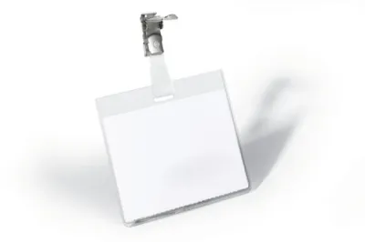 Durable Portanombres Con Clip Para Identificación 60X90mm Plástico Transparente - 25 Unidades