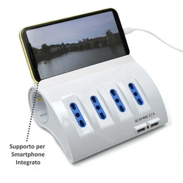 Ewent Regleta 6 Tomas Schuko con 2x USB-A, Protección Infantil y Sobretensiones, 1.5m Blanco