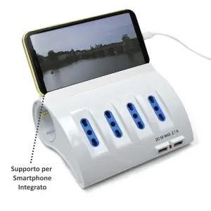 Ewent Regleta 6 Tomas Schuko con 2x USB-A, Protección Infantil y Sobretensiones, 1.5m Blanco
