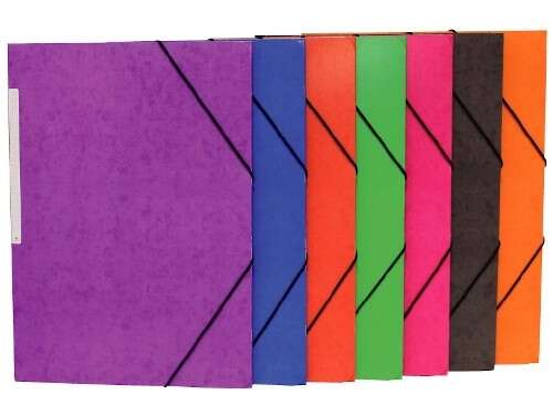 Mariola Carpeta De Carton Simil Prespan Con Etiqueta En Lomo Folio 500Gr/M2 - Medidas 34X25Cm - Cierre Con Goma Elastica - Colores Surtidos